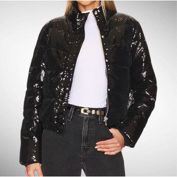 Generation Love Paxton Sequin Jacket in Black Size S - Picture 1 of 7